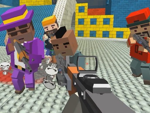 Play GunGame shooting warfare: blocky gangster Now!