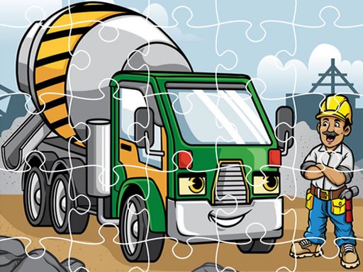 Play Construction Trucks Jigsaw Now!