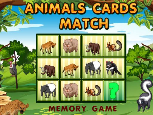 Play Animals Cards Match Now!