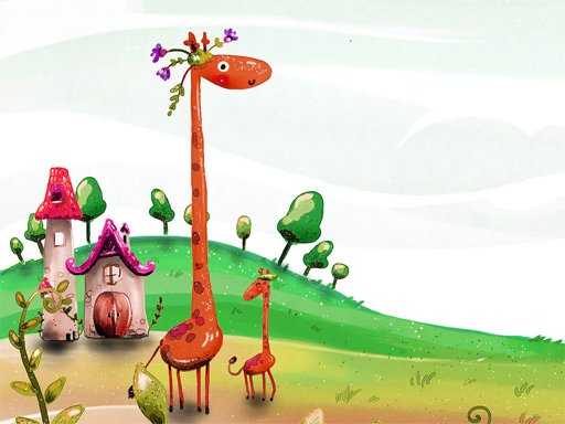Play Cartoon Giraffe Puzzle Now!